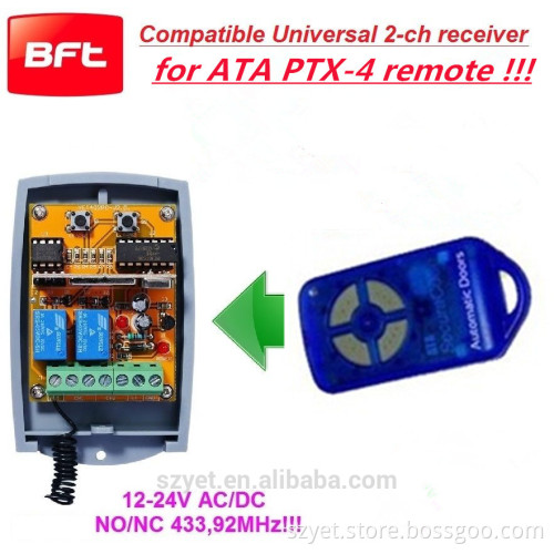 YET402PC-V2.0 12 volt 2 channel remote controller suit for ATA PTX-4 remote